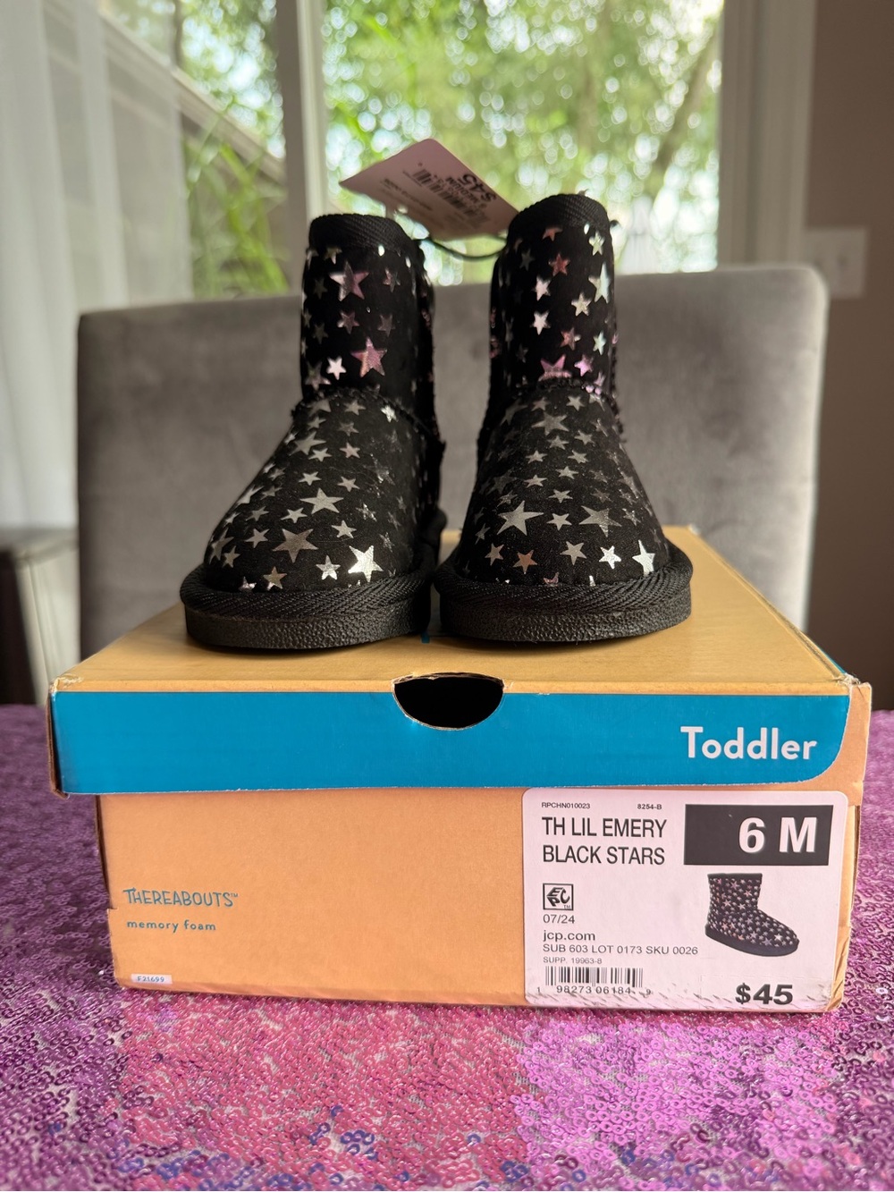 Toddler Black Star Boots - 6M